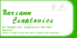 mariann csaplovics business card